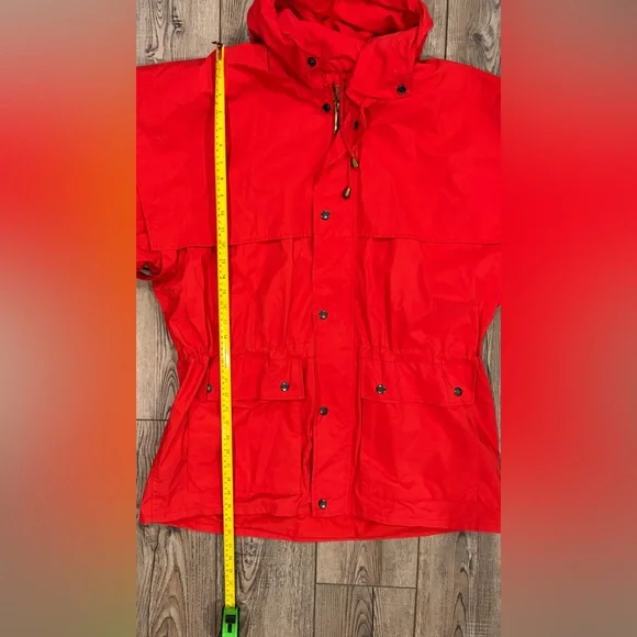 Fox Fire “Aussie Traveler” Red Hooded Rain Jacket – Size Large Outdoor Hiking - Picture 10 of 11